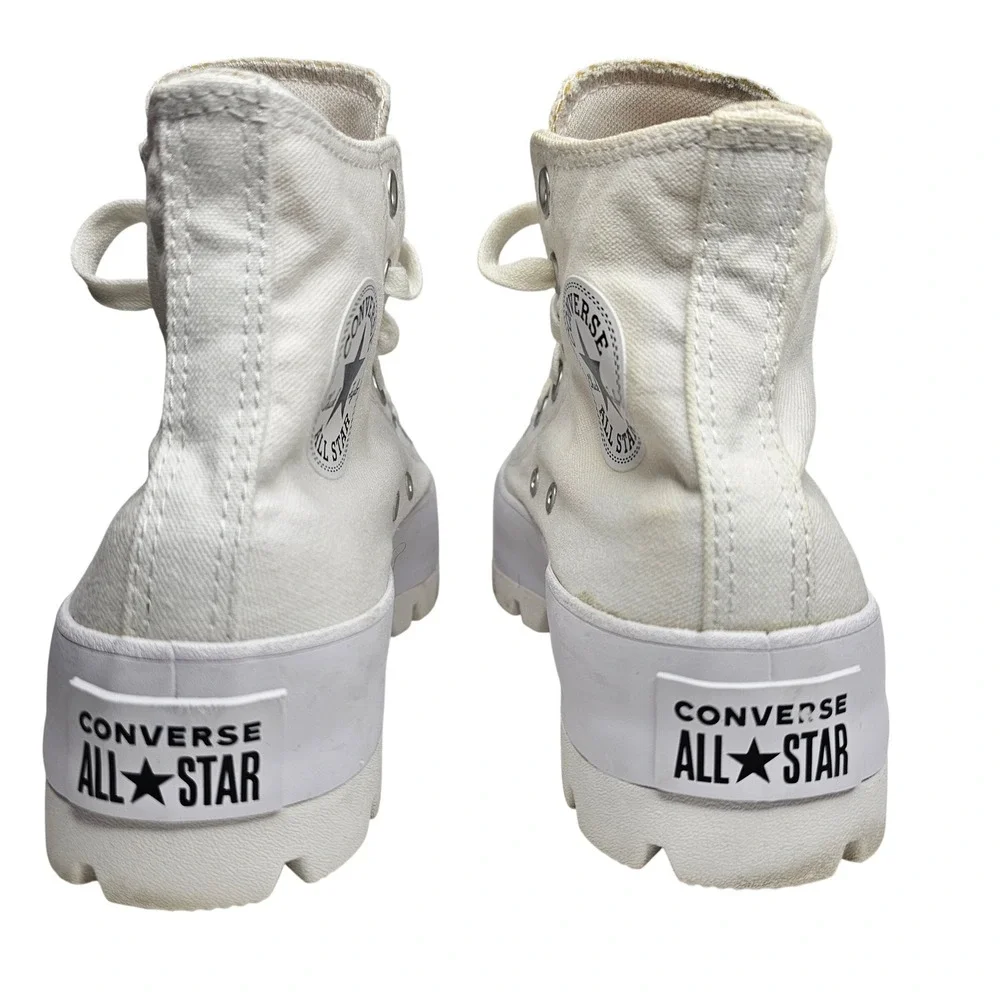 Converse Chuck Taylor Womens 8 White All Star Lugged High Top Sneakers Platform